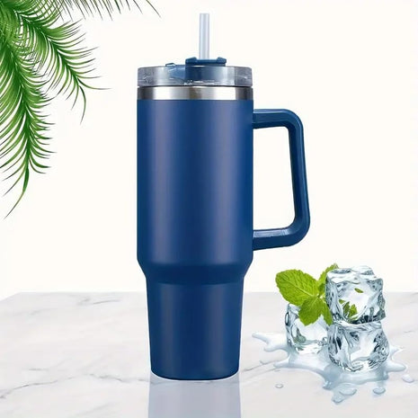 1.2L Stainless Steel Tumbler - Double-Wall Vacuum Insulated, Splash Proof, BPA-Free Lid with Rotating Cover
