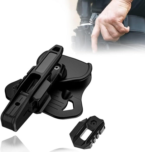 Universal Pistol Holster Hard ABS Polymer Black – Inside/Outside Waistband Right Hand – Fits 9mm/.40/.357 Double‑Stack