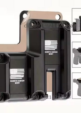 Magnetic Gun Mount Holster 60Lbs – Coated Metal Quickdraw Holder for Handgun & Magazine