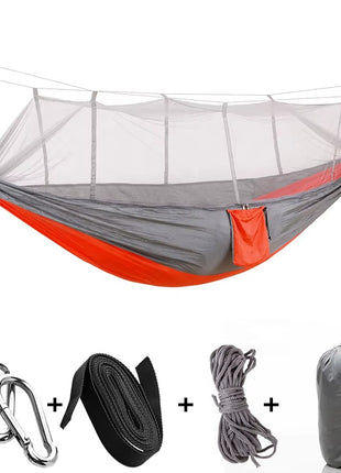 Camping Hammock 290x140cm Nylon with Mosquito Net – Lightweight Foldable Outdoor Hammock