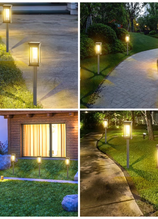 Solar Powered LED Pathway Garden Light IP65 Waterproof Auto On/Off Adjustable Height Outdoor Lawn & Patio Light