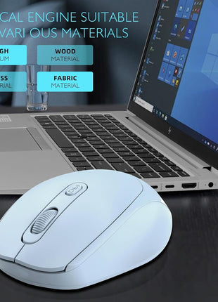Wireless Rechargeable Mouse – Silent Click – Dual USB & Bluetooth – 1600 DPI