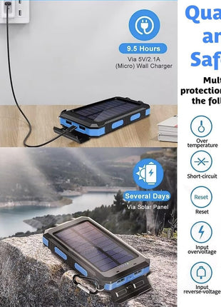 Portable Power Bank 10000mAh – ABS Dual USB Output – Compact Travel Charger – Black