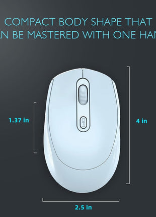 Wireless Rechargeable Mouse – Silent Click – Dual USB & Bluetooth – 1600 DPI