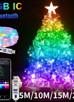 RGBIC Smart LED String Lights 5/10/15/20m – Dreamcolor USB Fairy Lights – App & Remote Control – IP65 Water resistant – Multicolor