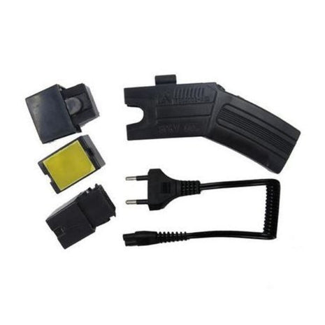 Self‑Defence Shooting Stun Gun 80 000 V – 3 Cartridges + Laser + Carry Case – Compact 15×6×3 cm Rechargeable