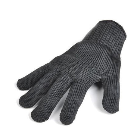 Anti‑Cut Safety Protective Gloves – Stainless Steel Wire + Polyester Blend, Average Size, Black (1 Pair)