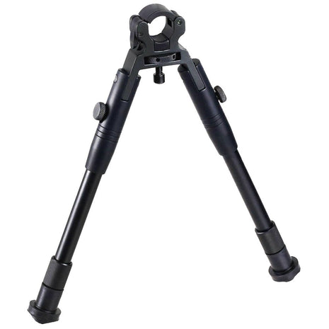 Tactical Rifle Bipod 21–25cm – Aluminium Alloy Spring Extension – Rubber Feet – Barrel Mount – Black
