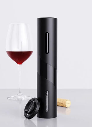 Electric Wine Opener Set – Rechargeable Corkscrew + Vacuum Stopper + Wine Pourer + Foil Cutter – Black