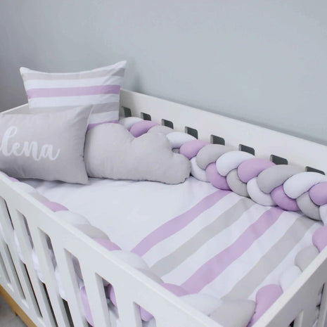 1.5m Soft Knot Bed Guard – Baby Safety Cushion Purple