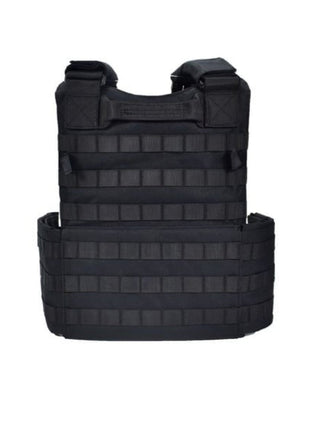 Tactical Plate Carrier Vest 30×25 cm – Quick-Release ROC Buckles + MOLLE System – Black – Includes Mag Pouch