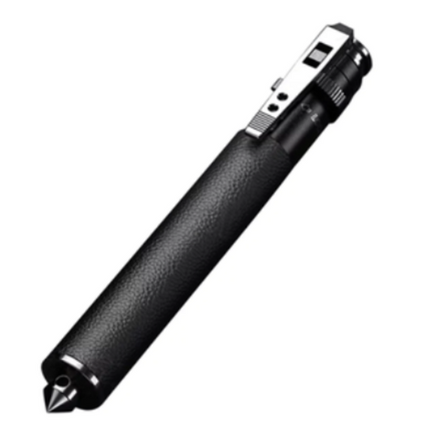 Expandable Baton 58 cm – Compact Aluminium Spring Auto-Extend – Matte Black Retractable Cane with Holster