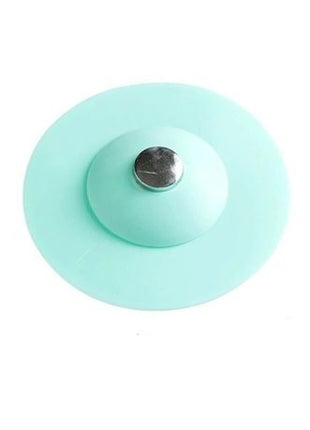 2-in-1 Silicone Sink Drain Stopper & Hair Catcher Universal Bathtub Plug 10cm Leak-Proof Green