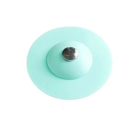 2-in-1 Silicone Sink Drain Stopper & Hair Catcher Universal Bathtub Plug 10cm Leak-Proof Green