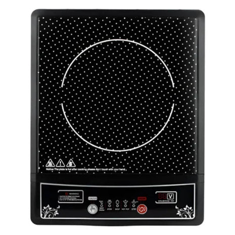 Induction Cooker 2000W Ceramic Glass – Compact Electric Infrared Cooktop with Touch Controls & LED Display – Black