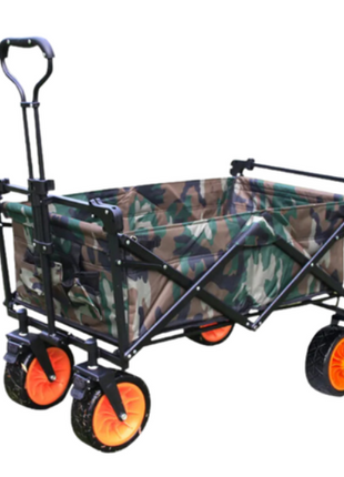 Collapsible Folding Wagon Cart 150L Capacity – Steel Frame, Oxford Cloth, Off-Road Wheels – Camouflage