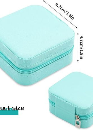 Small Jewellery Storage Box | PU Leather Travel Case with Zip Closure
