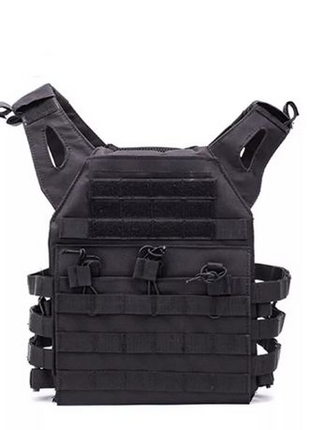 Tactical Plate Carrier Vest Lightweight MOLLE Chest Rig Adjustable Fit Small to XL – No Plates