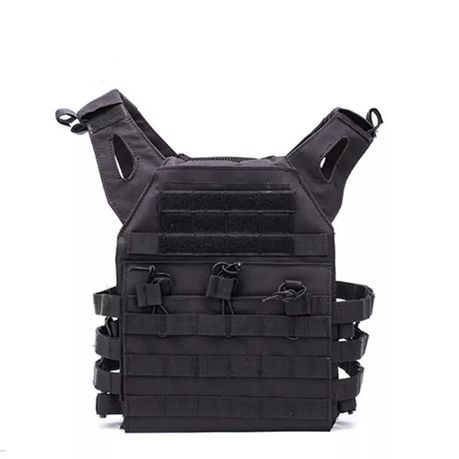 Tactical Plate Carrier Vest Lightweight MOLLE Chest Rig Adjustable Fit Small to XL – No Plates