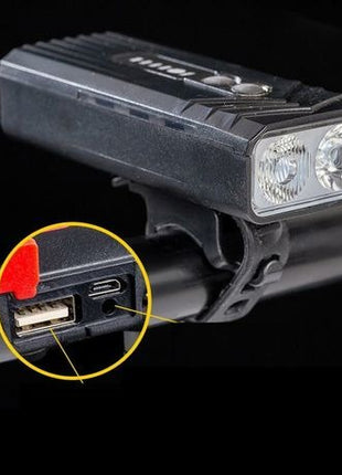 USB Rechargeable Bicycle Front Light 400LM Dual 2x10W LED 2400mAh Water-Resistant with Adjustable Mount