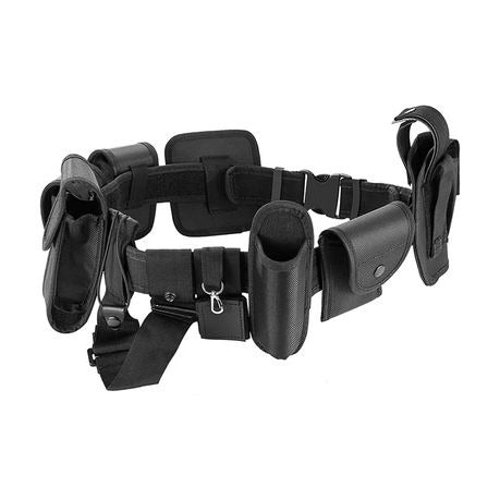 Tactical Duty Belt 100–135cm Adjustable – 1680D Fabric Modular System with 9 Components – Quick Release – Black