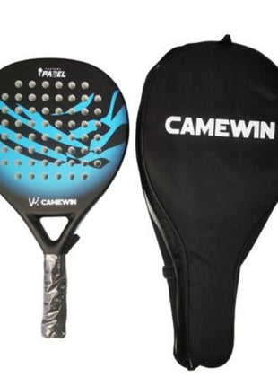 Padel Racket 38mm Carbon Frame EVA Soft Core Marble Face Design with Grip and Carry Bag