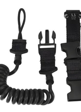 Tactical Pistol Lanyard Sling 55–150cm Nylon Elastic Coil – Anti-Loss Belt Attachment – Black/Khaki/Green