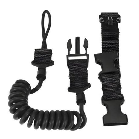 Tactical Pistol Lanyard Sling 55–150cm Nylon Elastic Coil – Anti-Loss Belt Attachment – Black/Khaki/Green