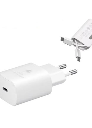 25W USB-C Fast Wall Charger with USB-C to USB-C Cable 95cm EU Plug Travel Power Adapter
