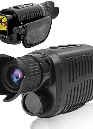 Digital Night Vision Monocular 1080p 5x Zoom with IR LED – 984ft Range, 1.5" Screen, IP56 Waterproof, Black