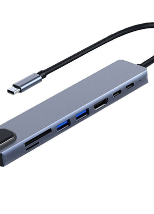 UNISYNC 8-in-1 USB-C Docking Station with 87W PD, HDMI, USB 3.0, RJ45, SD/TF – Slim Hub