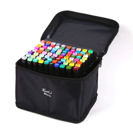 Dual Tip Alcohol Art Markers Set – 48 or 80 Assorted Colours with Carry Case Markers
