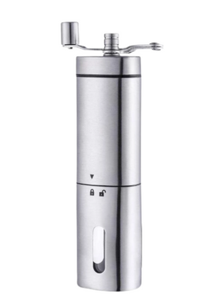 Manual Coffee Grinder Stainless Steel with Silent Ceramic Burr – Portable Hand Crank