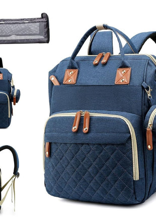 Diaper Bag Backpack 16.5" – Waterproof Oxford Baby Bag with Changing Station, USB Port, 18 Pockets