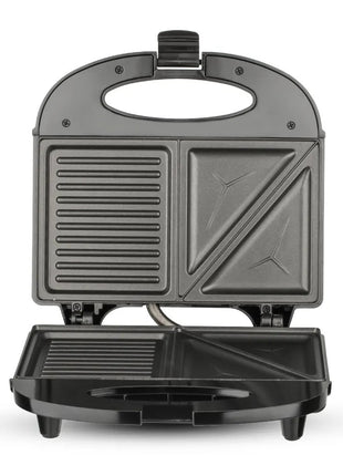 Sandwich Maker 2-in-1 Grill 850W – Non-Stick Dual Plates + Safety Lock – Black