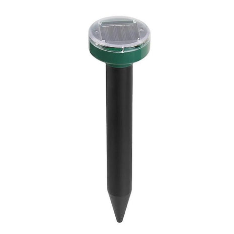 Solar Powered Mole & Rodent Repeller Spikes – 2‑Pack, Sonic + Vibration for Yard/Garden, Covers ~5 000 sq ft Each – Weather‑Resistant Green