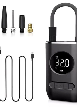 Cordless Mini Air Compressor 150 PSI – 4000mAh Rechargeable Tyre Inflator with LED Light, USB-C – Digital Pump for Car, Bike, Ball