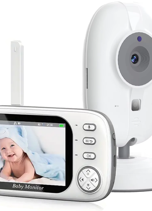 Madison Wireless Video Baby Monitor with 9 cm Screen, 720P HD Camera, 360° Rotation, Night Vision, Two-Way Talk, Crying Alert, 1.5 Meter Range, and Lullabies