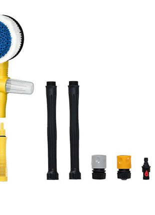 Rotating Car Wash Brush 14cm – ABS 3-in-1 Scrubber with Soap Dispenser – Water-Powered