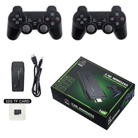 4K Ultra HD Game Stick 32GB Retro Console HDMI – 10,000+ Games with Dual 2.4G Wireless Controllers