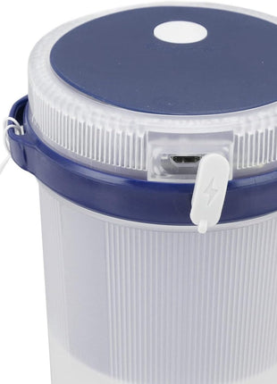 Portable USB Rechargeable Blender 300ml Personal Juicer Cup with 6 Stainless Steel Blades, 40W, 1200mAh Battery- Blue