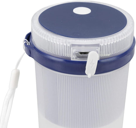 Portable USB Rechargeable Blender 300ml Personal Juicer Cup with 6 Stainless Steel Blades, 40W, 1200mAh Battery- Blue