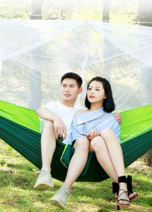 Camping Hammock 290x140cm Nylon with Mosquito Net – Lightweight Foldable Outdoor Hammock
