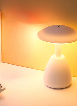 Rechargeable LED Mushroom Table Lamp with Touch Control, 3 Light Modes, 3000K-7000K, 1200mAh Battery