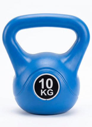 Vinyl Coated Cement Filled Kettlebell Weight 2kg to 16kg Home Gym Strength Training - 10kg