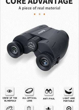 Eyebre Binoculars 10x25 Compact – HD SMC Coated Lens + BAK7 Prism – Lightweight Outdoor Spyglass – Black