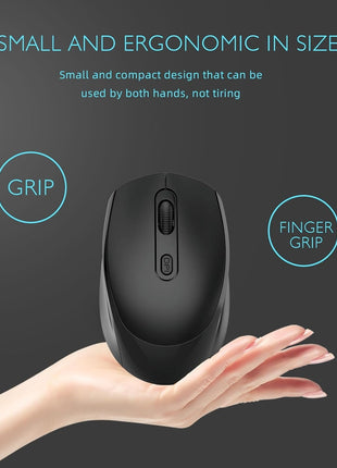 Wireless Rechargeable Mouse – Silent Click – Dual USB & Bluetooth – 1600 DPI