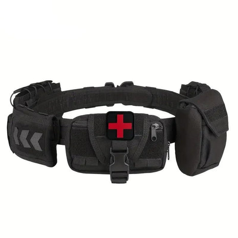 7-in-1 Tactical Battle Belt 1000D Nylon with Quick Release Buckle, Heavy Duty MOLLE Utility Belt for Police Military Outdoor