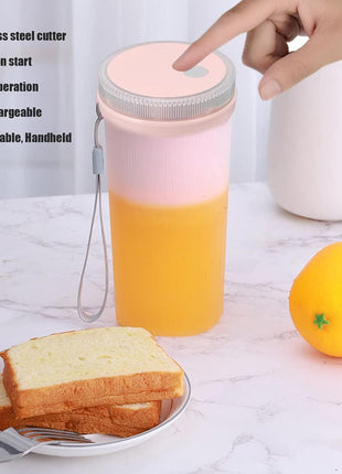 Portable USB Rechargeable Blender 300ml Personal Juicer Cup with 6 Stainless Steel Blades, 40W, 1200mAh Battery- Pink
