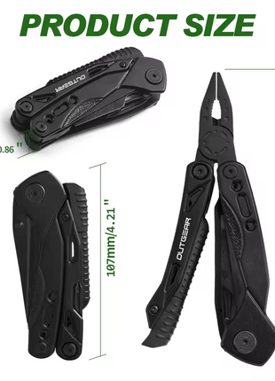 13‑in‑1 Stainless Steel Multitool Pliers with Anti‑Slip Handles & Nylon Sheath